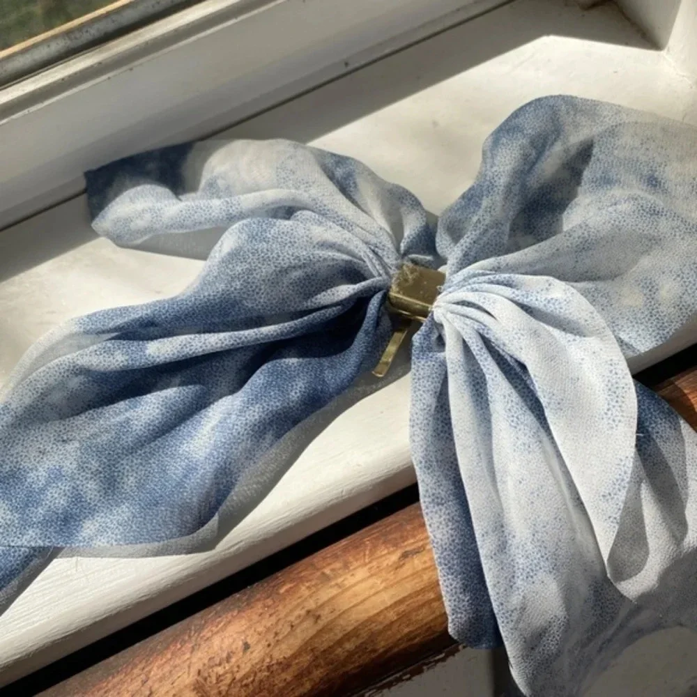 Anthropologie Tie Dye Gauze Hair Bow Clip